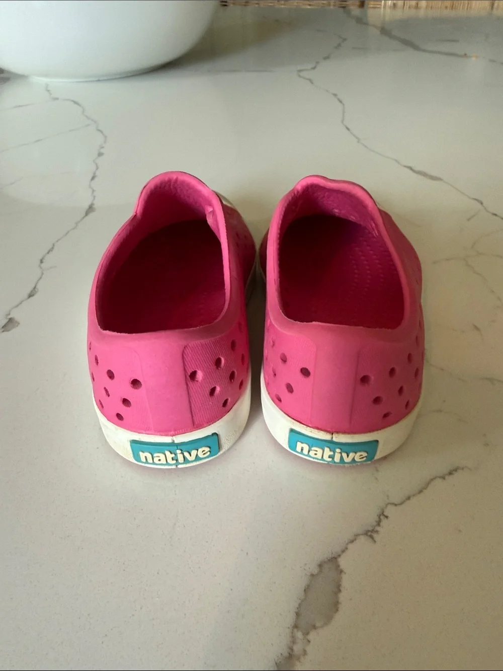 Native Kids Pink Slip-On Water Shoes with White Toe